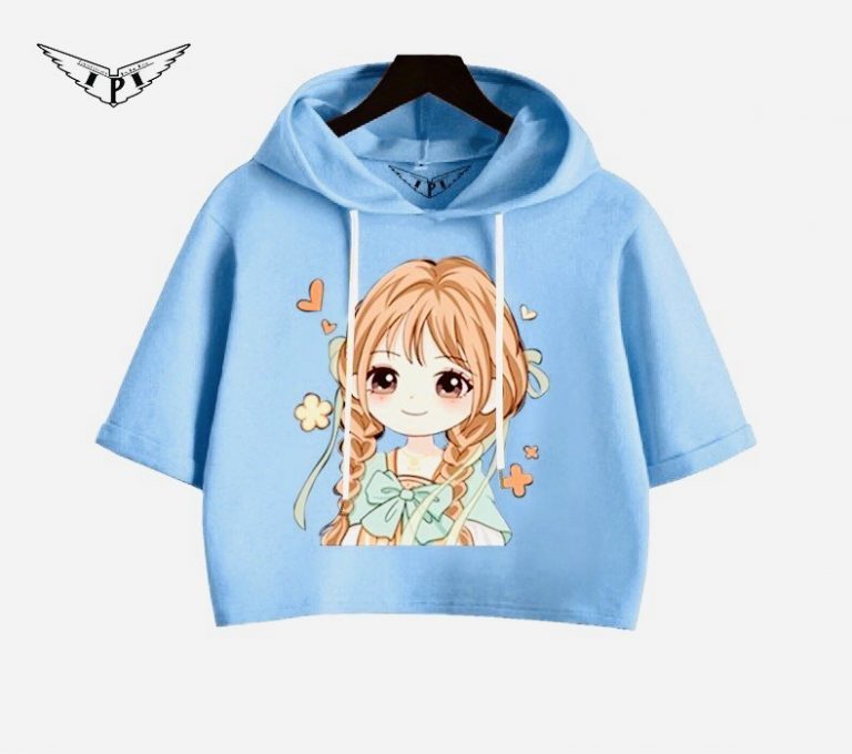 Áo Thun Croptop Búp Bê Có Mũ - Ảnh 4