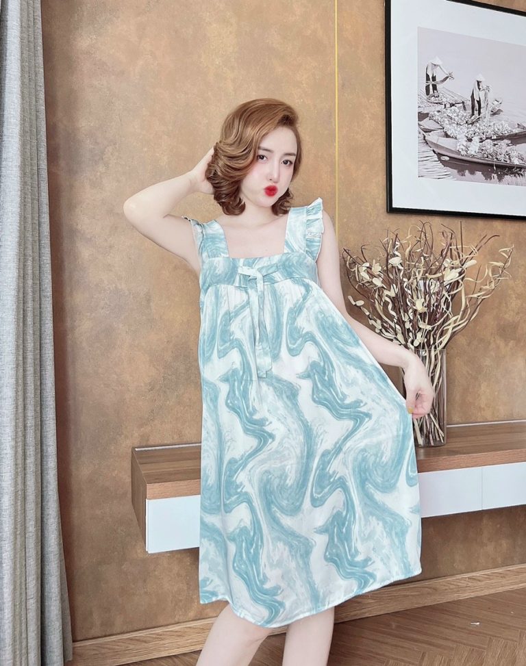 Đầm lụa mango dây phối bèo - Ảnh 3