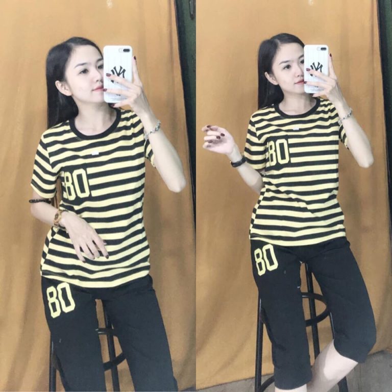 Bộ lửng thun phối sọc ngang 08 - Ảnh 5