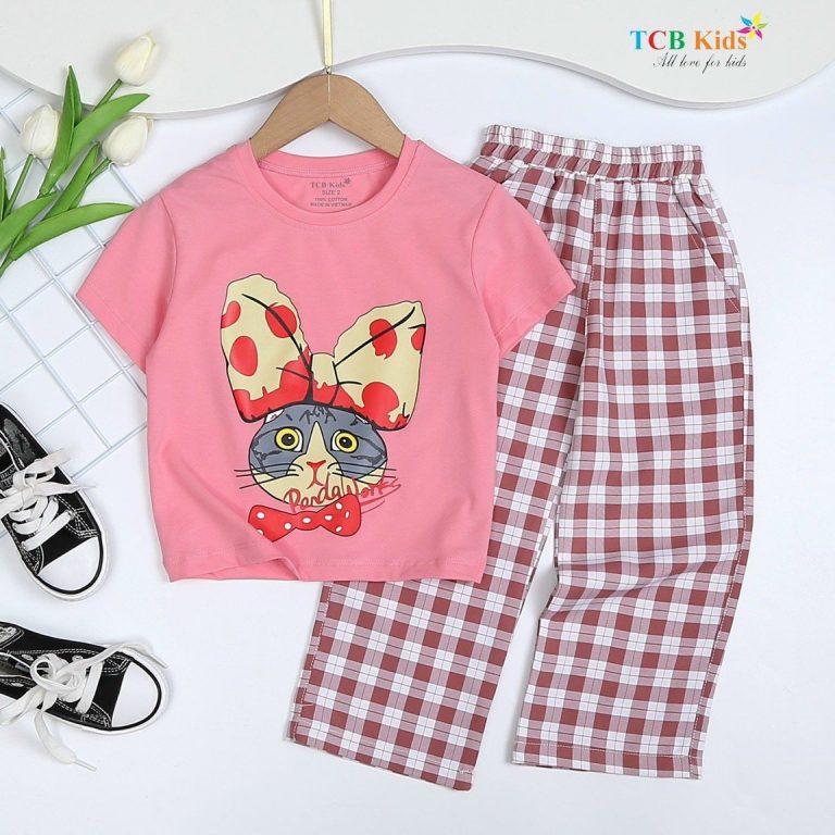 Bộ đồ thu đông bé gái caro - Ảnh 4