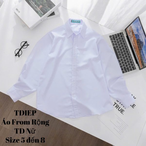 Đồng phục học sinh nữ cấp 2,3 - Áo sơ mi tay ngắn, tay lỡ, tay dài cao cấp - Ảnh 3