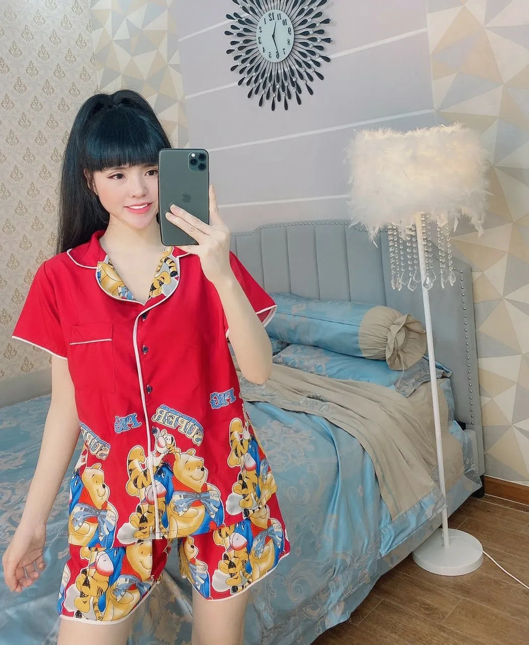 Đồ bộ mặc nhà chất liệu voan lụa