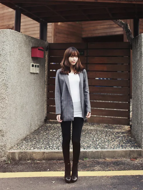legging phối với áo blazer