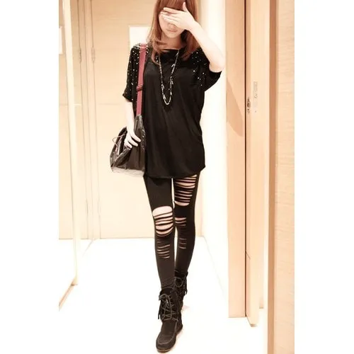 quần legging rách gối