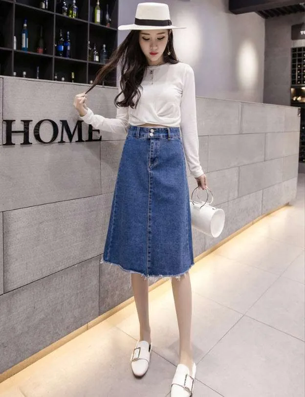 chân váy dài phối áo thun