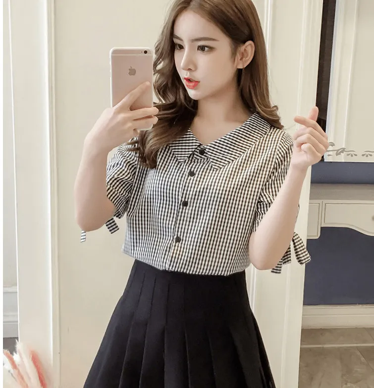 kiểu áo sơ mi nữ cổ lá sen đẹp