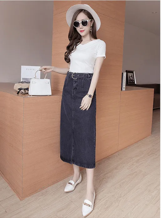 chân váy dài phối áo thun