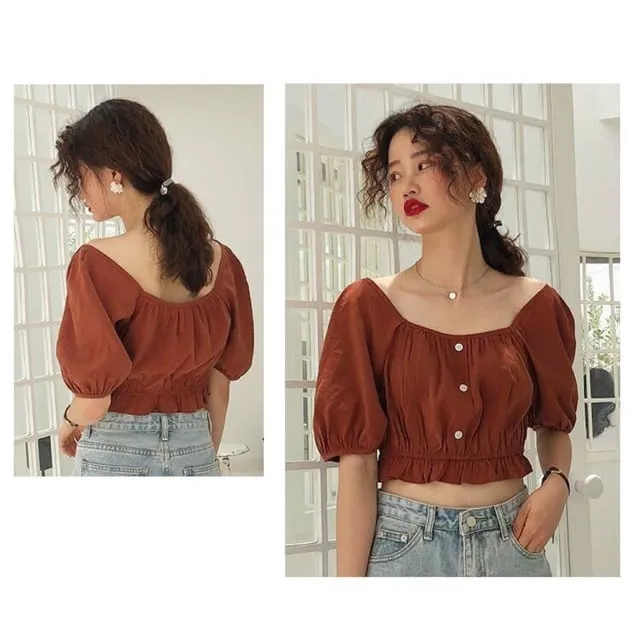 áo croptop cổ thuyền