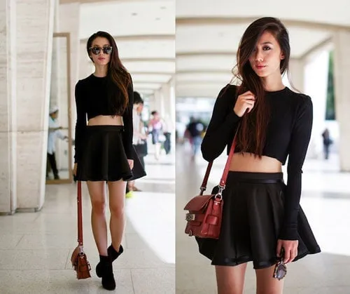 cách mix đồ với áo croptop