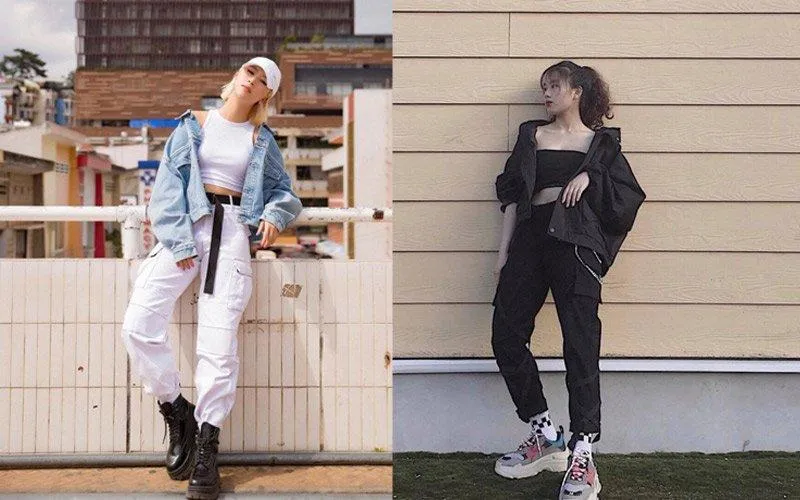 áo croptop mặc với quần jogger