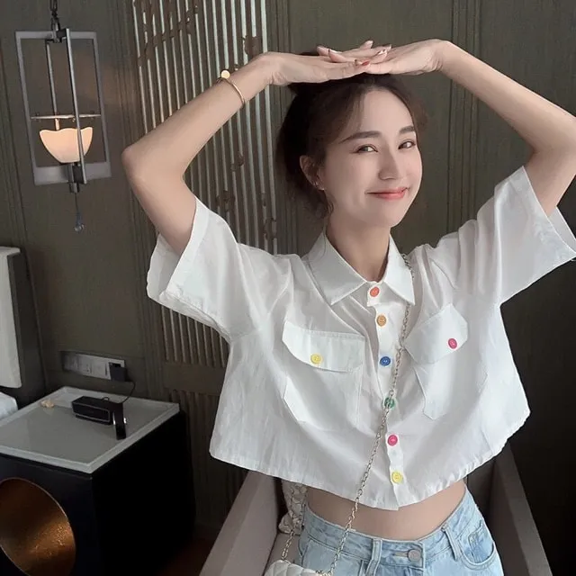 áo croptop sơ mi