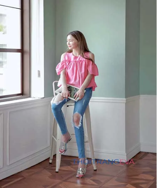 ao-mau-hong-ket-hop-voi-quan-jean-thi-dep áo màu hồng kết hợp với quần jean thì đẹp