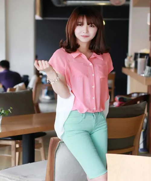 ao-mau-hong-ket-hop-voi-quan-mau-bac-ha áo màu hồng kết hợp với quần màu bạc hà