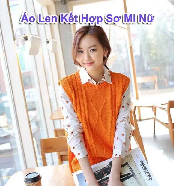 ao20len20ket20hop20ao20so20mi20nu áo len kết hợp sơ mi nữ