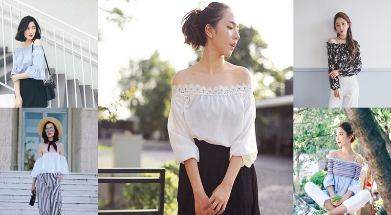 cách mặc áo trễ vai đẹp