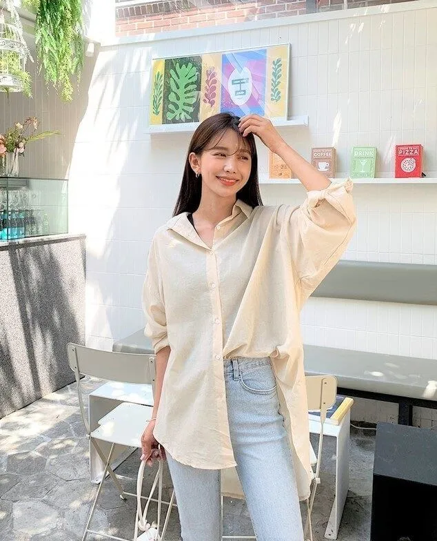 cach20phoi20ao20so20mi20oversize20voi20quan20jean20nu cách phối áo sơ mi oversize với quần jean nữ