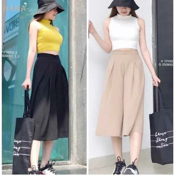 cao 1m50 tránh mặc quần lửng dáng rộng
