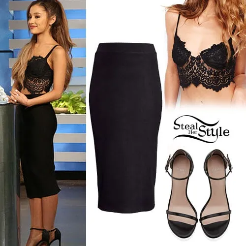 kết hợp chân váy bút chì với áo bralettes