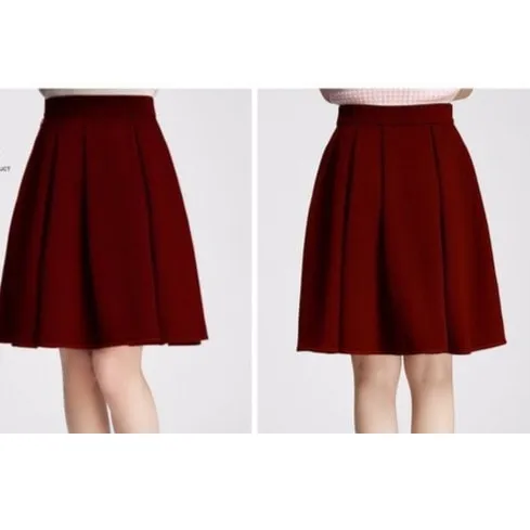 chân váy đỏ xếp ly