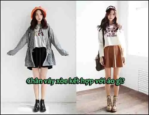 chan20vay20xoe20ket20hop20ao20gi chân váy xòe kết hợp với áo gì