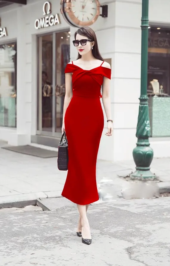 đầm rớt vai