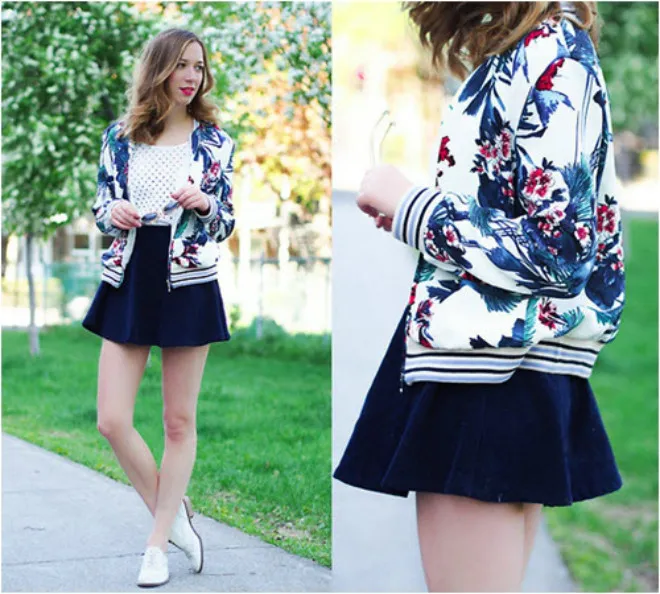 mix20ao20bomber20voi20chan20vay20xoe20mua20dong mix áo bomber với chân váy xòe mùa đông