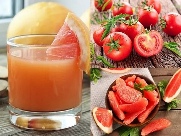 nước ép bưởi và cà chua giúp giảm mỡ thừa hiệu quả