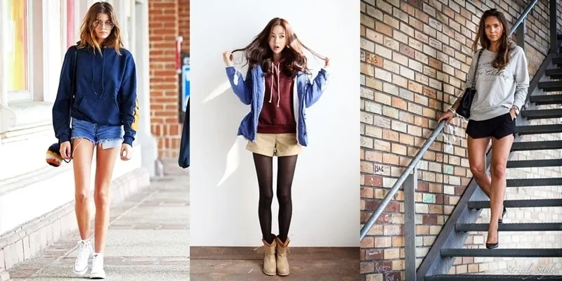 quần short mặc với áo sweater là gì