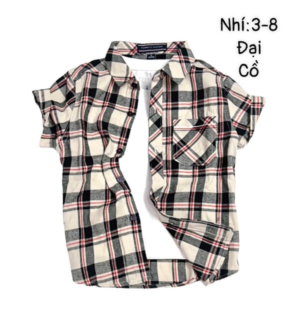 Áo sơ mi caro tay ngắn phối màu - Ảnh 4