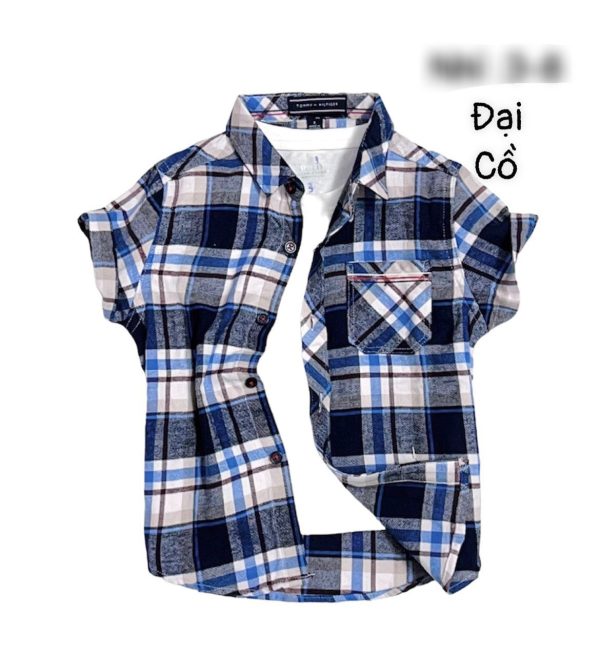 Áo sơ mi caro tay ngắn phối màu - Ảnh 5