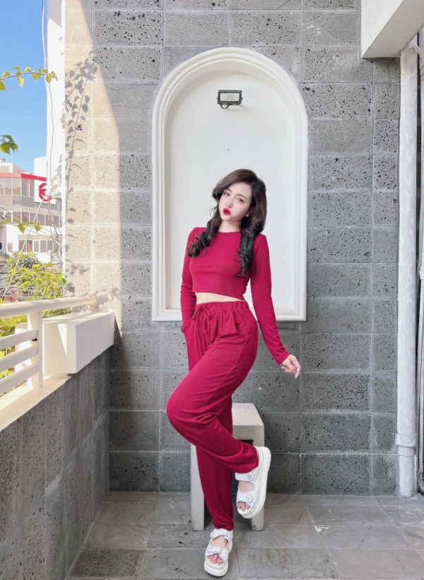 Bộ croptop thun tăm - Ảnh 5