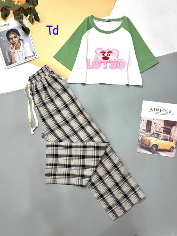 Bộ QDTN caro áo croptop - Ảnh 6