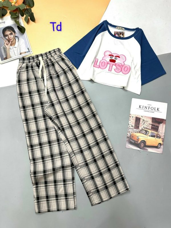 Bộ QDTN caro áo croptop - Ảnh 7