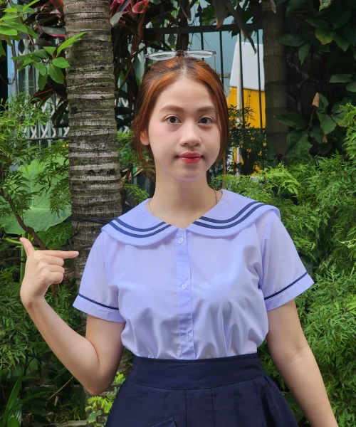Đồng phục học sinh tiểu học - Áo sơ mi bé gái cấp 1