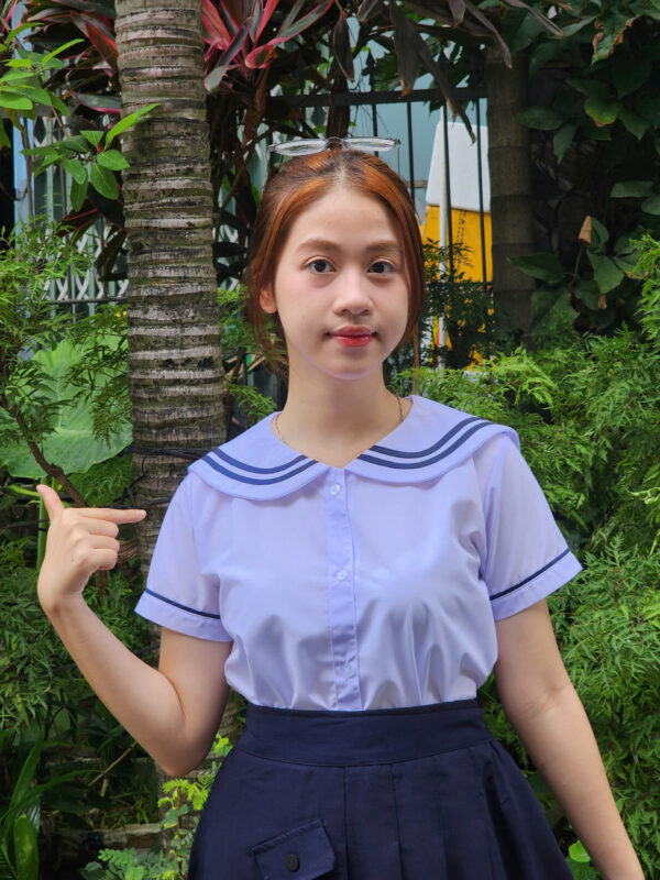Đồng phục học sinh tiểu học - Áo sơ mi bé gái cấp 1