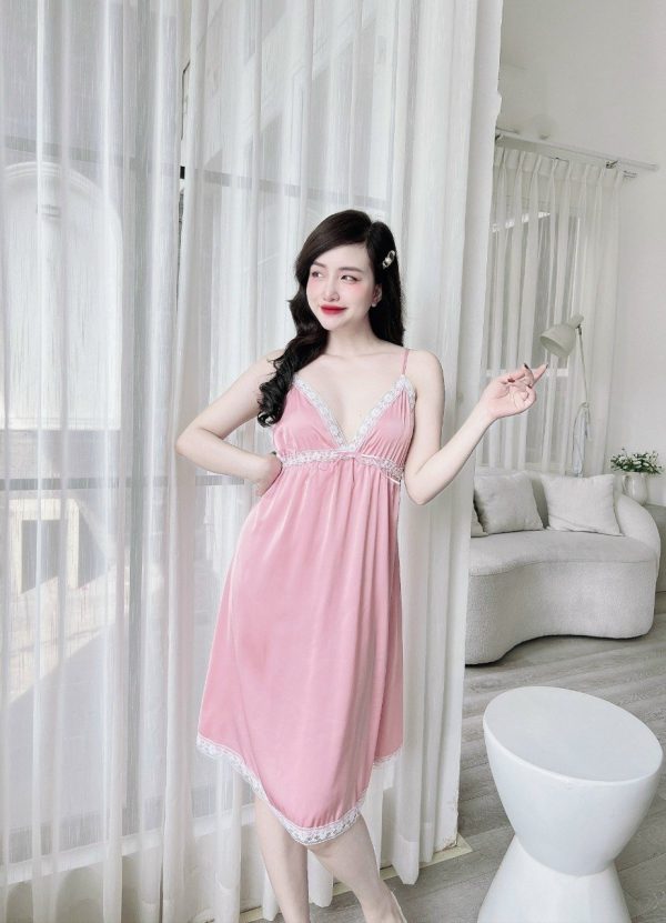 Đầm ngủ 2 Dây Phối Ren