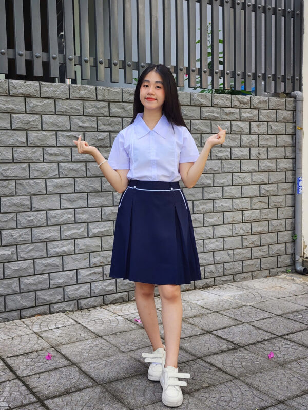 Đồng phục học sinh bé gái tiểu học - 4 mẫu Áo sơ mi cao cấp cấp 1 xinh xăn - Ảnh 3