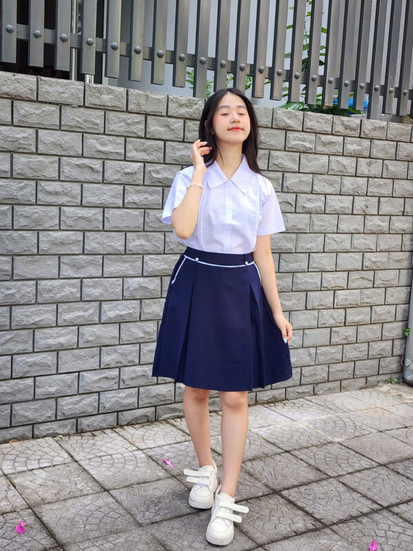 Đồng phục học sinh bé gái tiểu học - 4 mẫu Áo sơ mi cao cấp cấp 1 xinh xăn - Ảnh 4