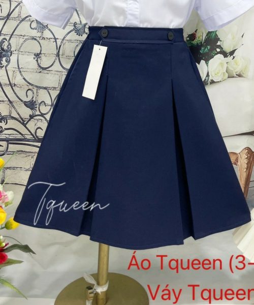 Chân váy học sinh xếp ly 2 nút