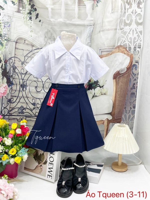 Chân váy học sinh xếp ly 2 nút - Ảnh 2