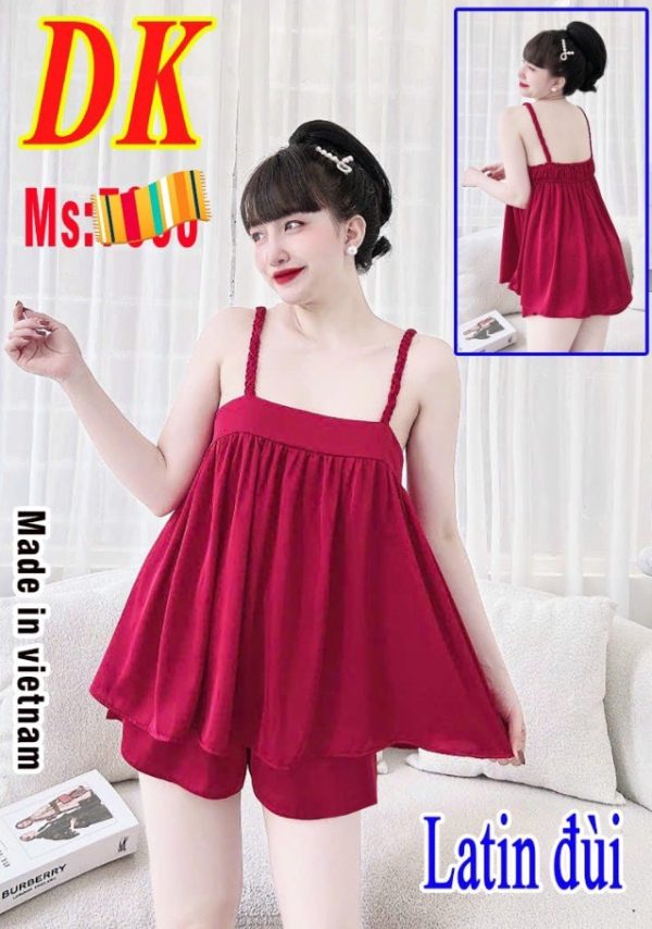 Bộ đùi 2 dây lụa lattin trơn