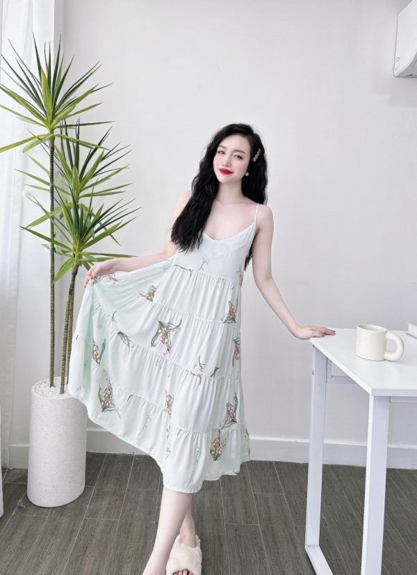 Đầm 2 dây họa tiết nhiều màu - Ảnh 7