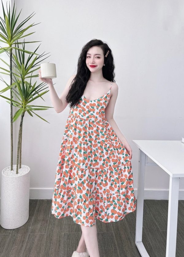 Đầm 2 dây họa tiết nhiều màu - Ảnh 6