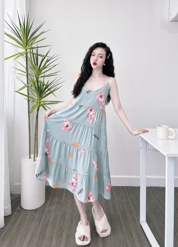 Đầm 2 dây họa tiết nhiều màu - Ảnh 5