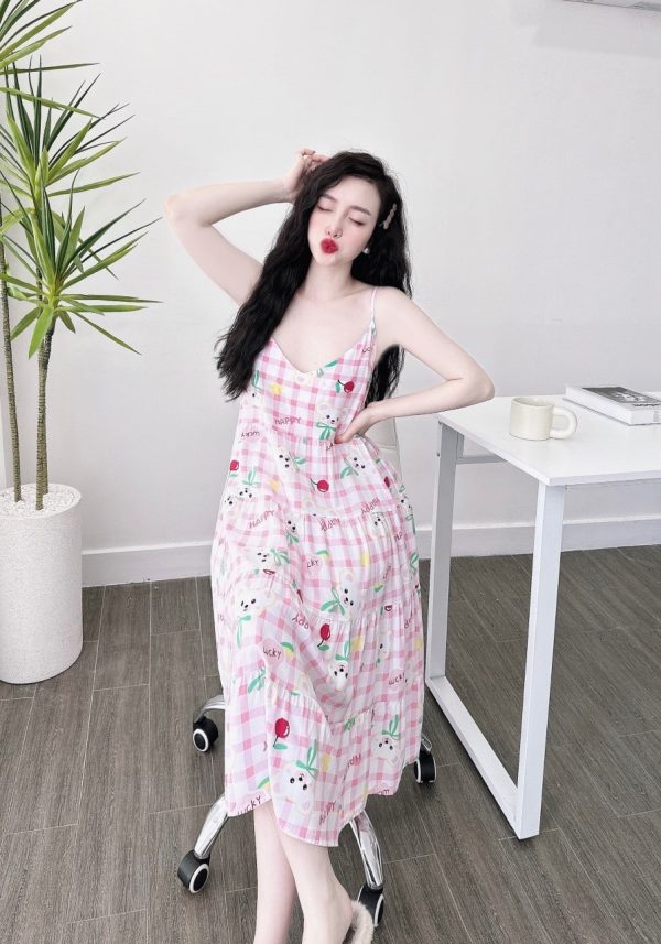 Đầm 2 dây họa tiết nhiều màu - Ảnh 4