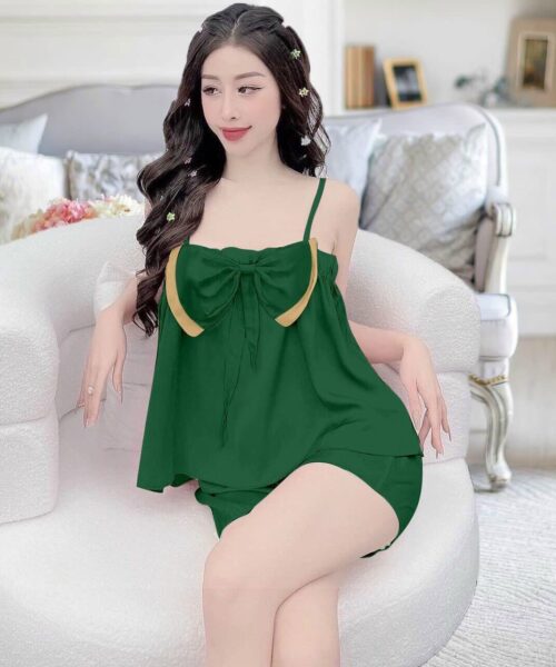 Đồ bộ đùi 2 dây lụa xước
