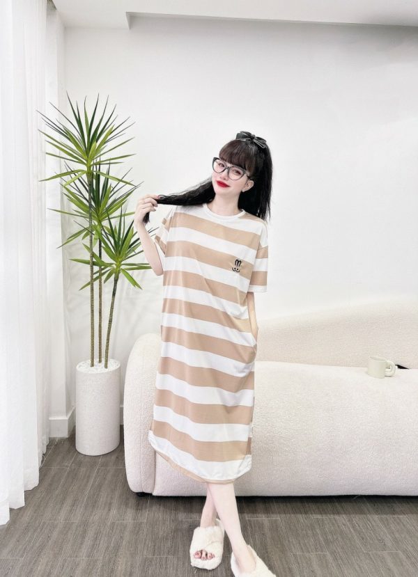 Đầm thun kẻ sọc - Ảnh 7