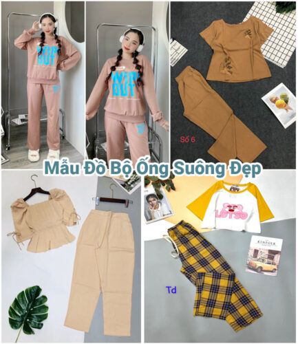 mẫu đồ bộ ống suông