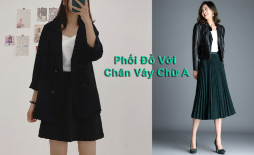 phối đồ với chân váy chữ A