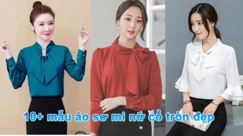 mẫu áo sơ mi nữ cổ tròn đẹp